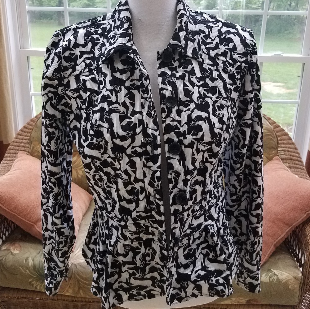 Black and white blazer jacket Christopher & Banks